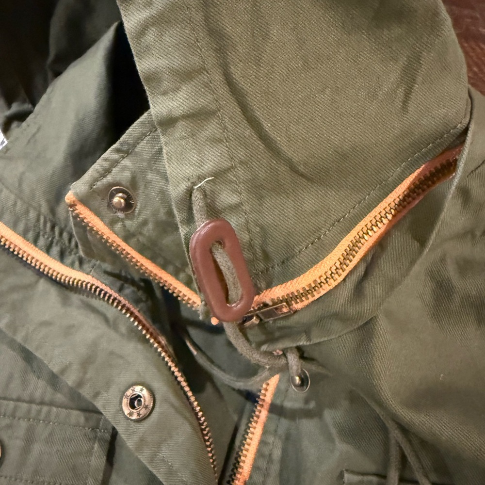 Chaplin Essential Olive Hooded Anorak Cargo Jacket Utility Military Cotton L - Picture 6 of 12